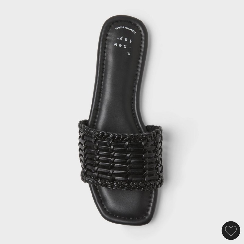 SOLD a new day Black Woven Slide Sandals